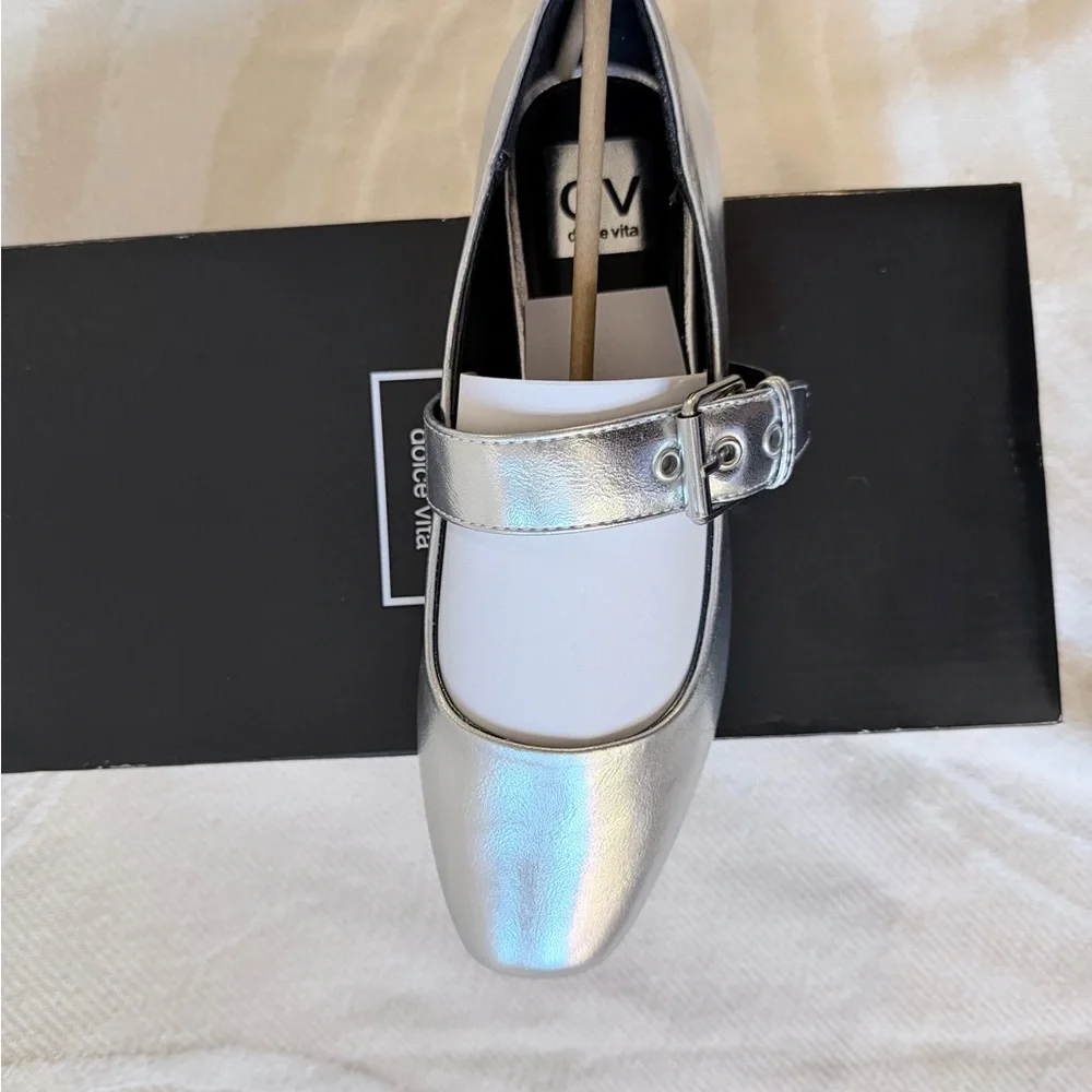 Dolce Vita Silver Flats with Buckle - Picture 4 of 5